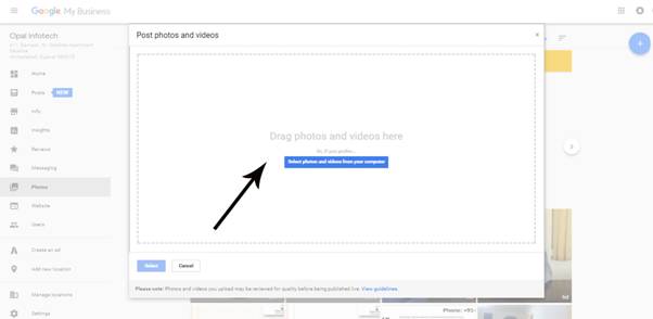 Drag Photos and Videos in Google Map