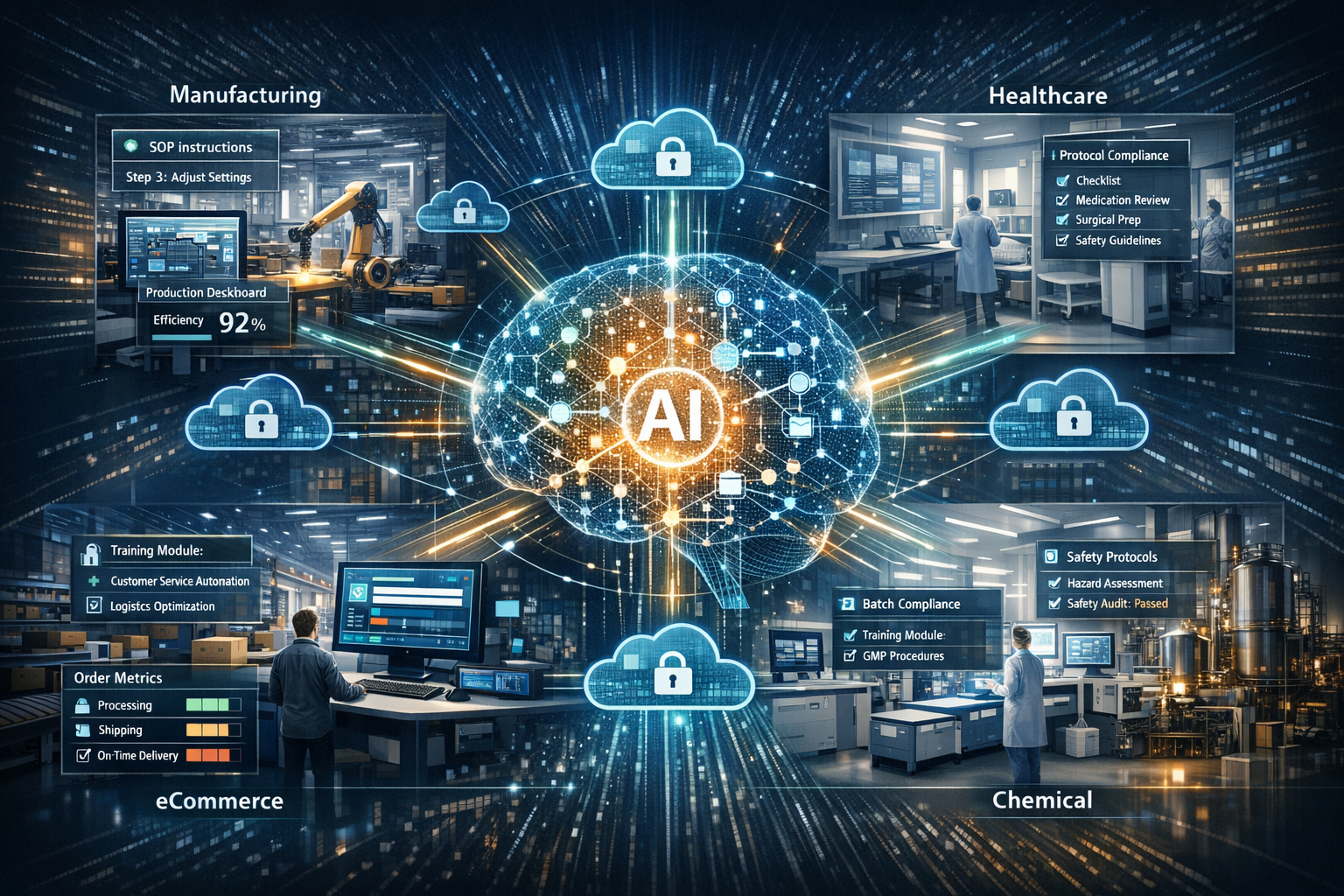Industry Use Cases: Agentic AI Across Manufacturing, Healthcare, eCommerce, Pharma & Chemical Sectors Industry Use Cases: Agentic AI Across Manufacturing, Healthcare, eCommerce, Pharma & Chemical Sectors