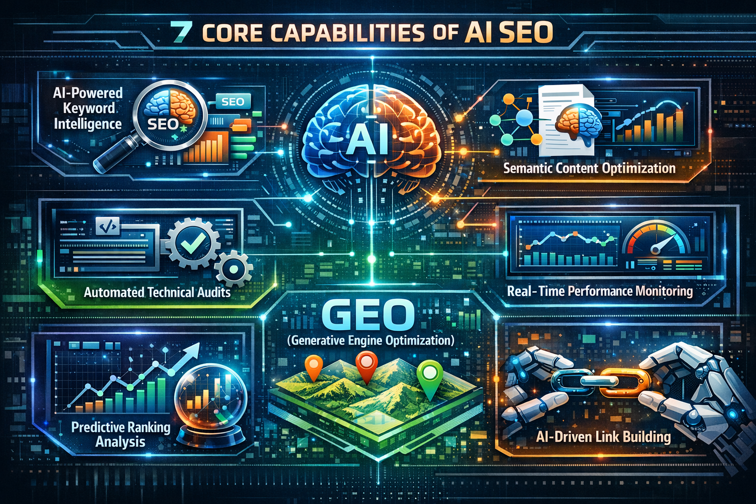 What AI SEO Actually Does: 7 Core Capabilities What AI SEO Actually Does: 7 Core Capabilities