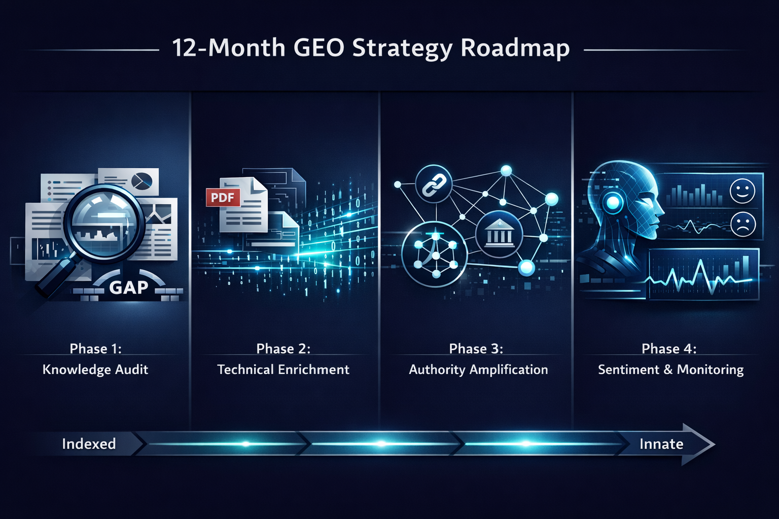 Implementation Roadmap: The 12-Month GEO Strategy
Implementation Roadmap: The 12-Month GEO Strategy
