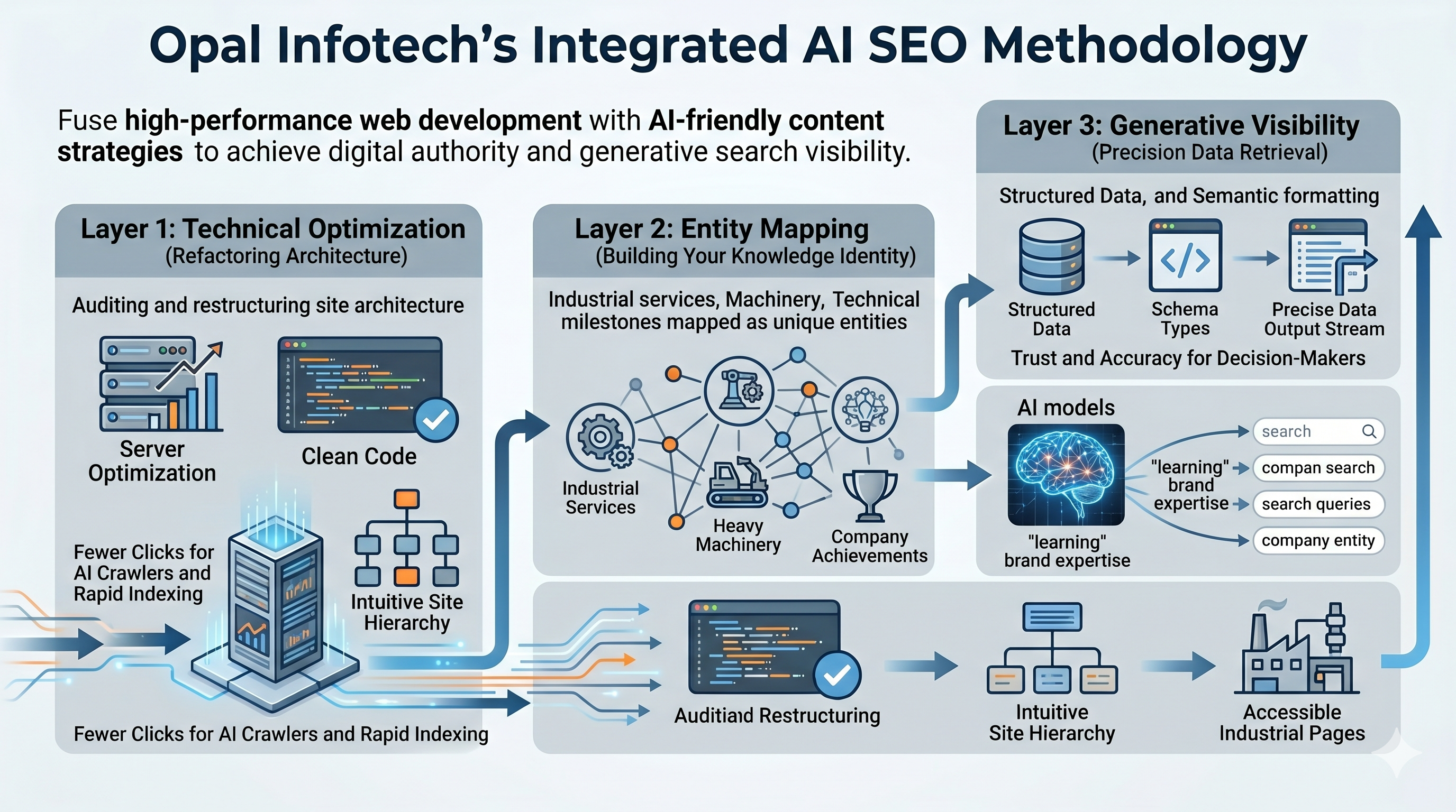Opal Infotech’s Integrated AI SEO Methodology