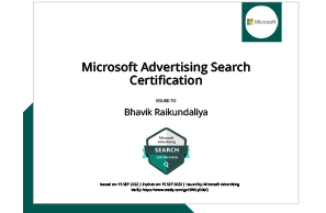 Bhavik Raikundaliya - Bing Ads Accredited Professional