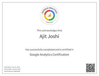 Ajit Joshi - Google Analytics Certified Experts