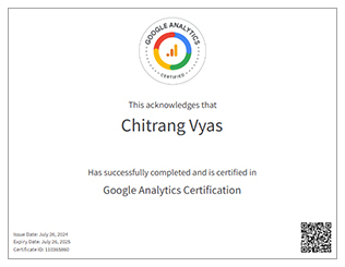 Chitrang Vyas - Google Analytics Certified Experts