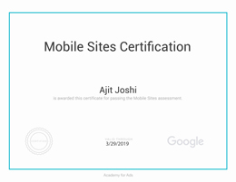 Ajit Joshi - Google Mobile Site Certified Developers